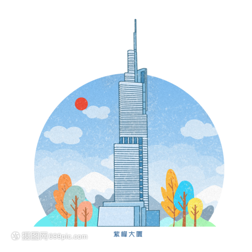 扁平化建筑紫峰大厦