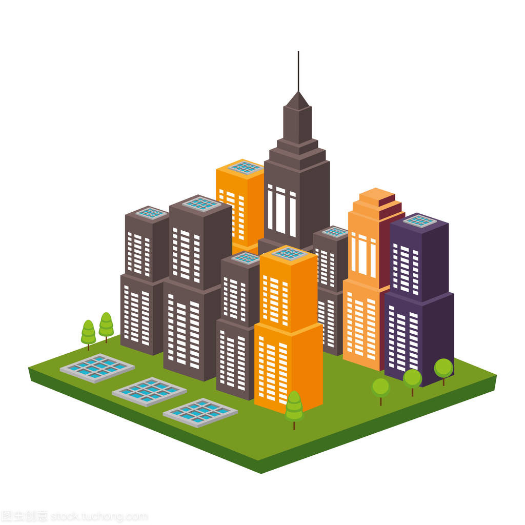 城市景观建筑天际线图标